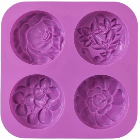 Moules à savon en siliCône en forme de fleur, moule à savon, muffin, pudding, gelée, brownie et cheesecake, antiadhésif et sans BPA-Fei Yu