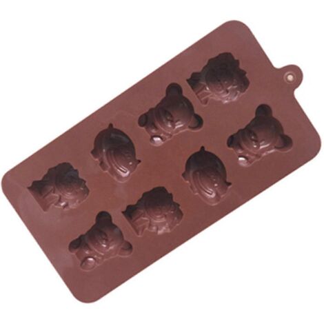 Moules à savon en silicone, moule artisanal fait main, formes exquises d'animaux : hippopotame, lion, ours.