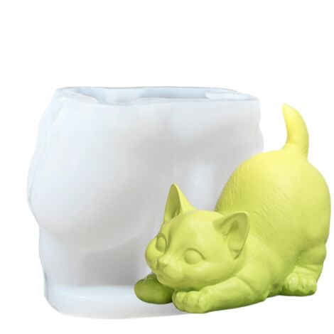 Moules À Silicone en Forme D'animal - Moule pour Bougie de Chat Chien - Moules Résine Époxy Réutilisable,Facilement Amovible pour Les Débutants pour La Fabrication Bougies, Sculpture de Plâtre, Savon