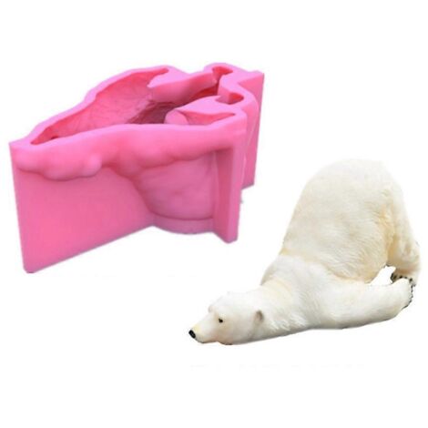 Moules en béton en forme d'ours arctique pour pots de fleurs à faire soi-même - Moules en silicone pour ciment