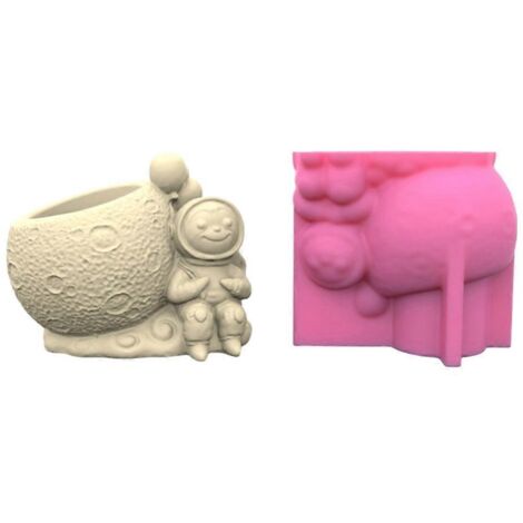 Moules en silicone en forme d'astronaute assis, faits main, pour vase à succulentes