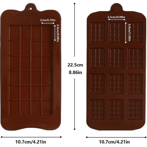 Moules en silicone pour barres chocolatées et bonbons (2 pièces) avec accessoires en pain d'épice