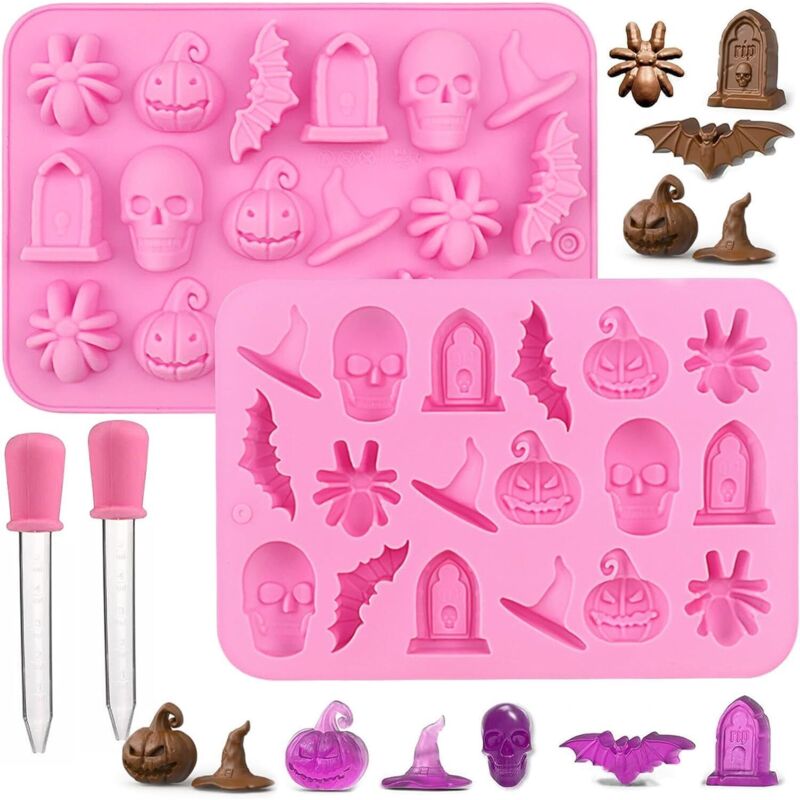 Moules en silicone pour Halloween, bonbons au chocolat, bonbons mous,