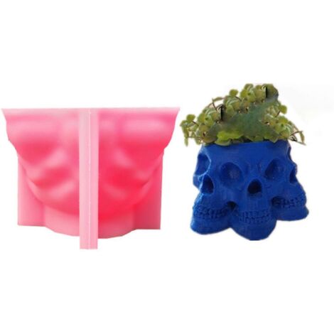 Moules en silicone pour pots de fleurs en ciment, résine époxy et plâtre de gypse, avec têtes superposées. Outils de moulage pour la décoration intérieure et le bricolage.
