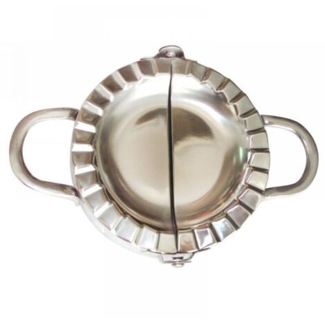 Moules pour raviolis italiens, boulettes polonaises, tartes, etc., en acier inoxydable 304, argenté, extra large - 8,5 cm.