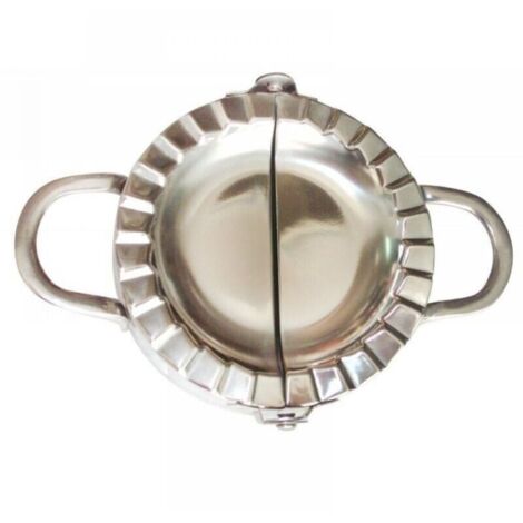 Moules pour raviolis italiens, boulettes polonaises, tartes, etc., en acier inoxydable 304, argenté, extra large - 8,5 cm.