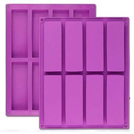 Moules rectangulaires - GSRPOP - Lot de 2 - Silicone alimentaire - 8 cavités - Flexible et antiadhésif