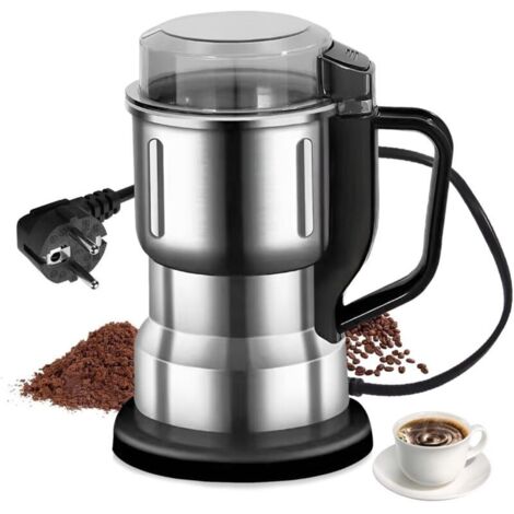 Moulin à café électrique LULUWA – 200 W, acier inoxydable, moulin à épices électrique, 500 ml pour café, épices, noix, sucre