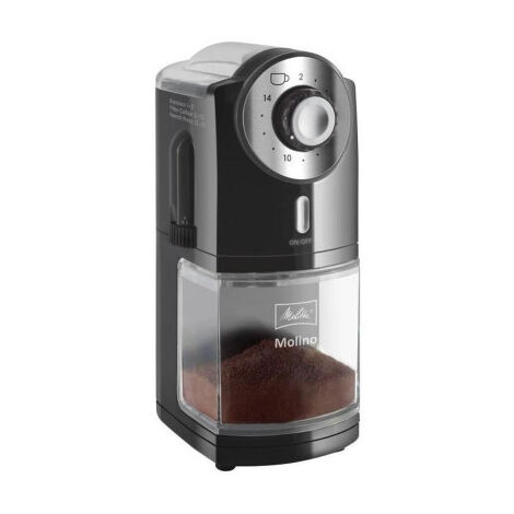 Moulin a café électrique Melitta Molino - Noir - 17 niveaux de finesse de mouture - 2 ans de garantie
