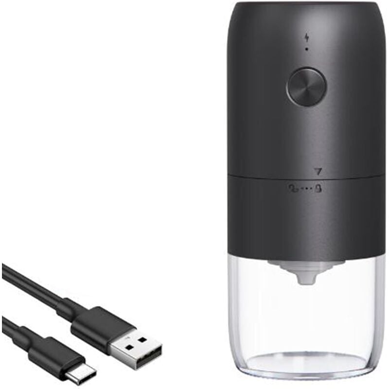 Moulin à café électrique, moulin à café électrique portable, moulin à café sans fil avec réglage de mouture multiple, brosse de nettoyage incluse, usb