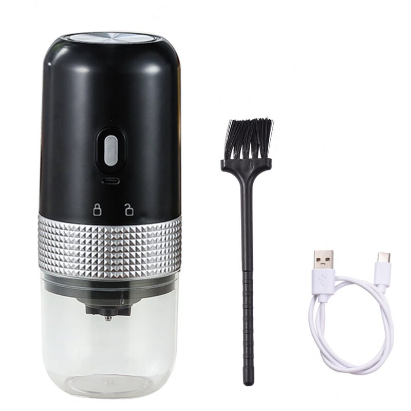 Lifcausal - Moulin à café électrique portable 13 w 200 ml Rechargeable par usb Réglage réglable Moulin à grains de café sans fil avec brosse de