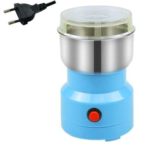 Moulin à Café Électrique, Portable Multifunction Smash Machine Céréale Moudre du Café Noix Poivre Graines, Faible Bruit Moulin pour Maison Cuisine (Bleu)
