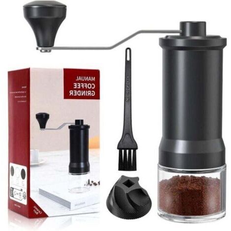 Moulin à café manuel en acier inoxydable avec broyeur conique en céramique réglable - Compatible avec Aeropress, expresso, cafetière à piston, cafetière italienne et cafetière italienne
