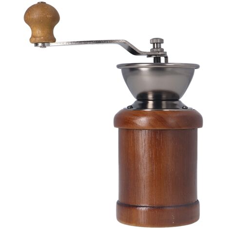 Moulin à café Manuel en Acier Inoxydable Rétro Poignée Ergonomique à Manivelle Noyau de Broyage Conique Moulin à Grains de café Portable pour la Cuisine à Domicile (Couleur sombre).
