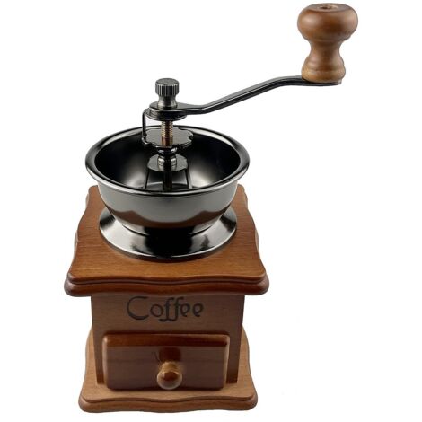 Moulin à café manuel, moulin à café manuel en bois de style vintage, rouleau en céramique