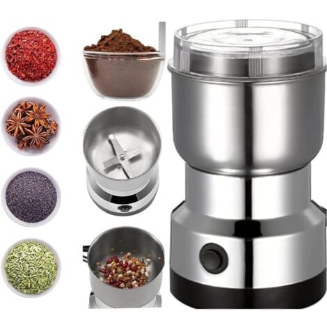 Moulin à café multifonctionnel, broyeur avec lames en acier inoxydable, adapté aux grains de café, aux noix de lin, au poivre, aux épices et plus encore