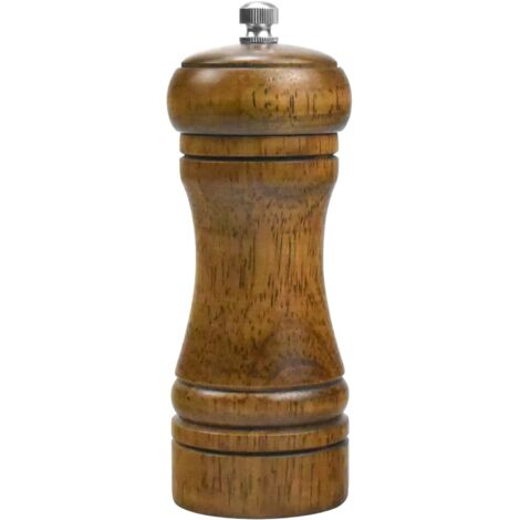 Moulin à épices en bois Moulin à poivre en bois Moulin à sel Moulin à sel et poivre réglable Bois Céramique Grinder Manuel Hauteur : 14,5 cm