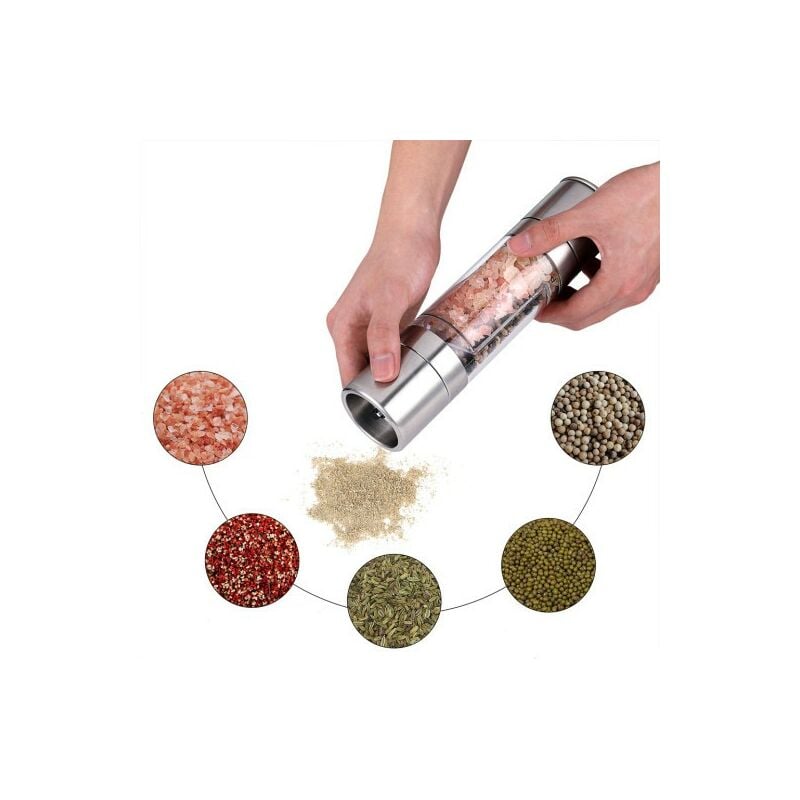 Moulin à épices sel et poivre en céramique. Design et de qualité. Avec réglages
