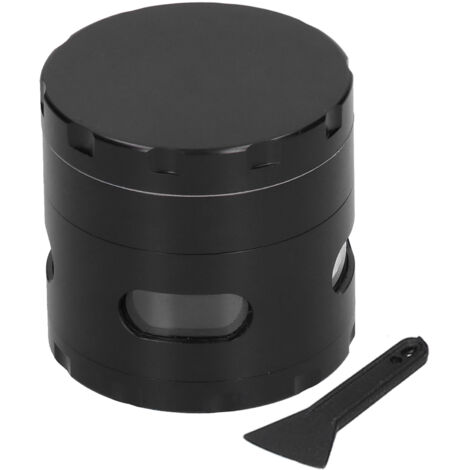 Moulin à Herbes Portable en Alliage de Zinc - Broyeur Compact Noir Idéal Cadeau