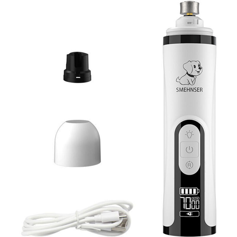 Moulin à ongles pour chien – Silent Groom Pro Coupe-griffes électrique rechargeable USB-C, lime à ongles pour chiens et chats de petite, moyenne et