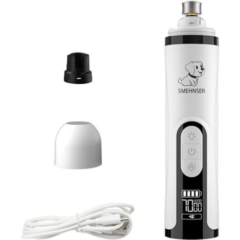 Moulin à ongles pour chien – Silent Groom Pro Coupe-griffes électrique rechargeable USB-C, lime à ongles pour chiens et chats de petite, moyenne et grande taille