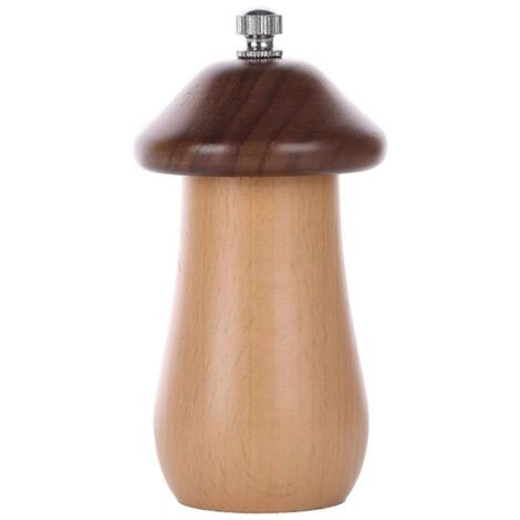 Moulin à poivre en bois massif, forme mignonne de champignon ---