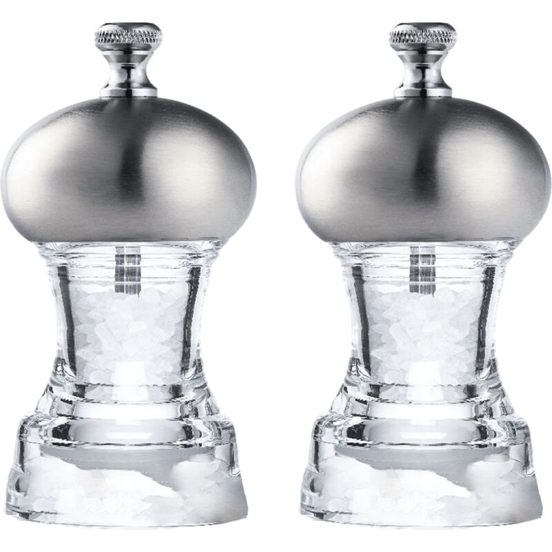Feiyue - Moulin à poivre ou salière pour chef professionnel - Meilleur moulin à épices en acier inoxydable brossé, marquage spécial, lames en