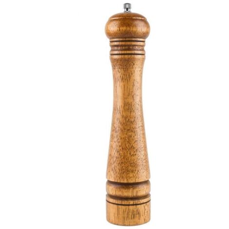 Moulin à Poivre,Moulin à épices en Bois Manuel de Moulin à sel avec Le broyeur en céramique réglable Fort,10 Pouces,26.8  5,6 cm
