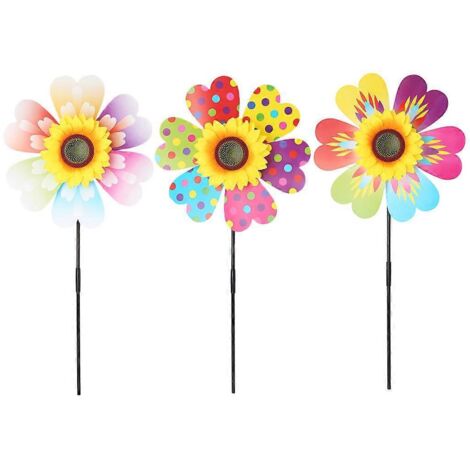 Moulin à vent 3D coloré, jouet décoratif pour jardin ou cour