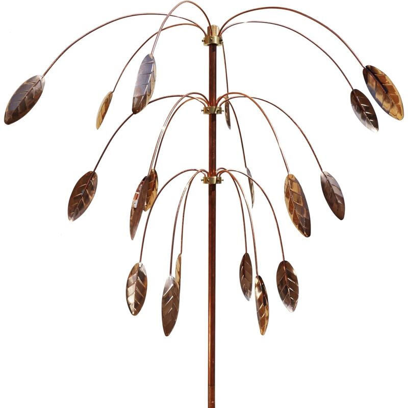 Moulin à vent à énergie cinétique de feuilles, décoration extérieure insérée rotative, décoration de Moulin à vent en métal