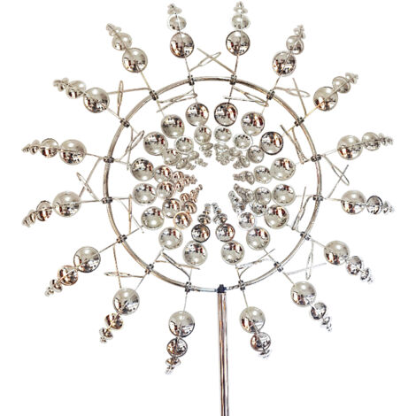 LIFCAUSAL Moulin à vent en métal alimenté par le vent Sculpture de vent en métal extérieur Unique et magique et décoration de jardin de pelouse de cour de Spinner