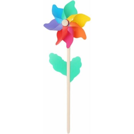Moulin à Vent Enfant Jouets Bois bâton pelouse Jardin Ornements de Jardin coloré en Plein air Spinner - Moulin à Vent en Bois Moulin à Vent, Jardin de fête Maison décoration fête faveurs