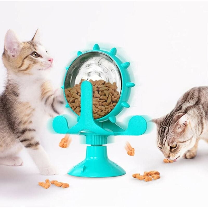 Moulin à Vent Jouet pour Chat- Interactif Grande Roue, Rotatif à 360 °