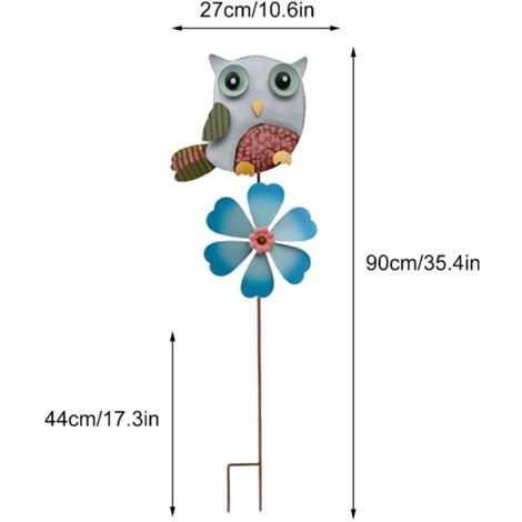[Moulin à vent métallique décoratif] [Wind Spinner] [avec pieu] [multicolore, rustique]