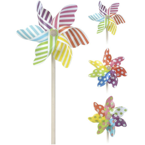 Moulin À Vent Multicolore 22cmø 55cm