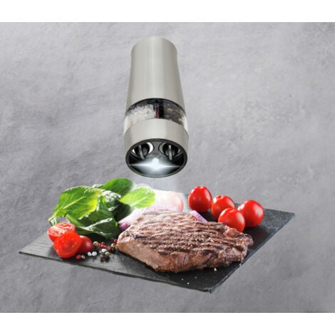 Moulin électrique 2en1 avec lampe inox