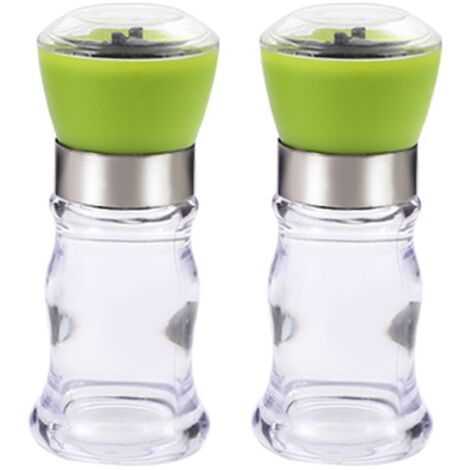 Moulin remplissable - Moulin à poivre noir, Moulin à épices frais et durable, Mélangeur en verre vert