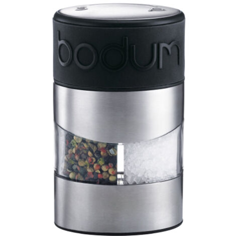 Moulin sel et poivre combiné - BODUM - Twin - Manuel - Inox / Noir
