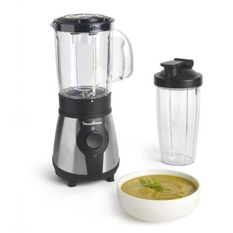 Moulinex Blend&Go Frullatore Portatile con Bottiglia da Viaggio 750 ml, Potenza 300W, Design Compatto e Facile da Pulire, Lame in Acciaio Inox, Mini Frullatore smoothie Facile da Usare, LM1B1D