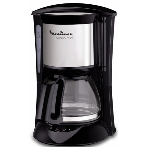Moulinex – Cafetière filtre inox et noir 600W – Prépare jusqu'à 6 tasses – Système anti-gouttes – Arrêt automatique 30min – Compacte et légère - FG150813