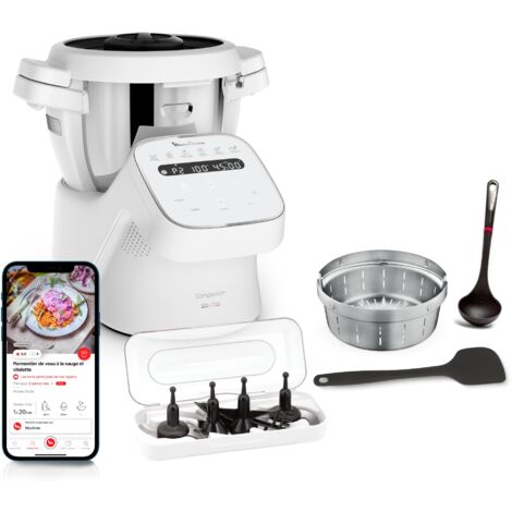 Moulinex, Companion, Robot da cucina, 14 funzioni, Capacità XL 10 persone, Grigio, Made in Francia, HF8408F1