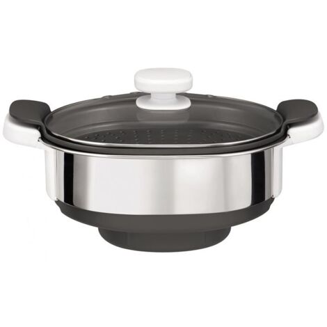 Moulinex Cuiseur Vapeur XF384B10 Accessoire Companion Officiel Bol Collecteur Jus Compatible avec Tous les Robots Cuisine Companion