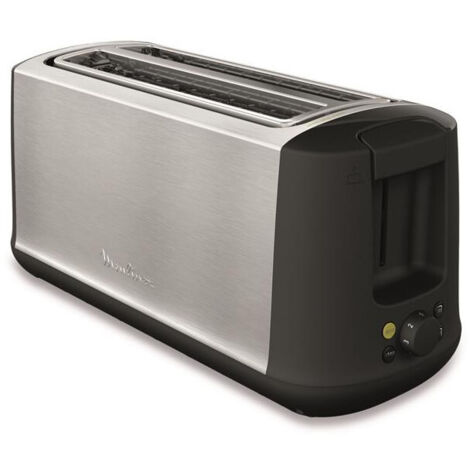 Moulinex – Grille-pain 2 fentes 1700W inox – Remontée extra-haute – Fonction ECO pour économies d'énergie – Tiroir ramasse-miettes - ls342d10