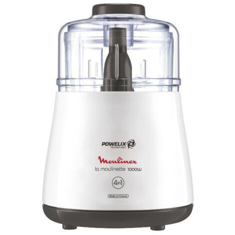 Moulinex – Hachoir électrique 1000 W 0,5 L – Lames en acier inoxydable Powelix – Système 1-2-3 pour hacher et mixer rapidement - DPA110