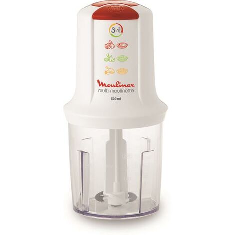Hachoir Moulinex AT710110 500W – Capacité 0,5L – 2 vitesses – Lame en acier inoxydable – Compact et facile à nettoyer