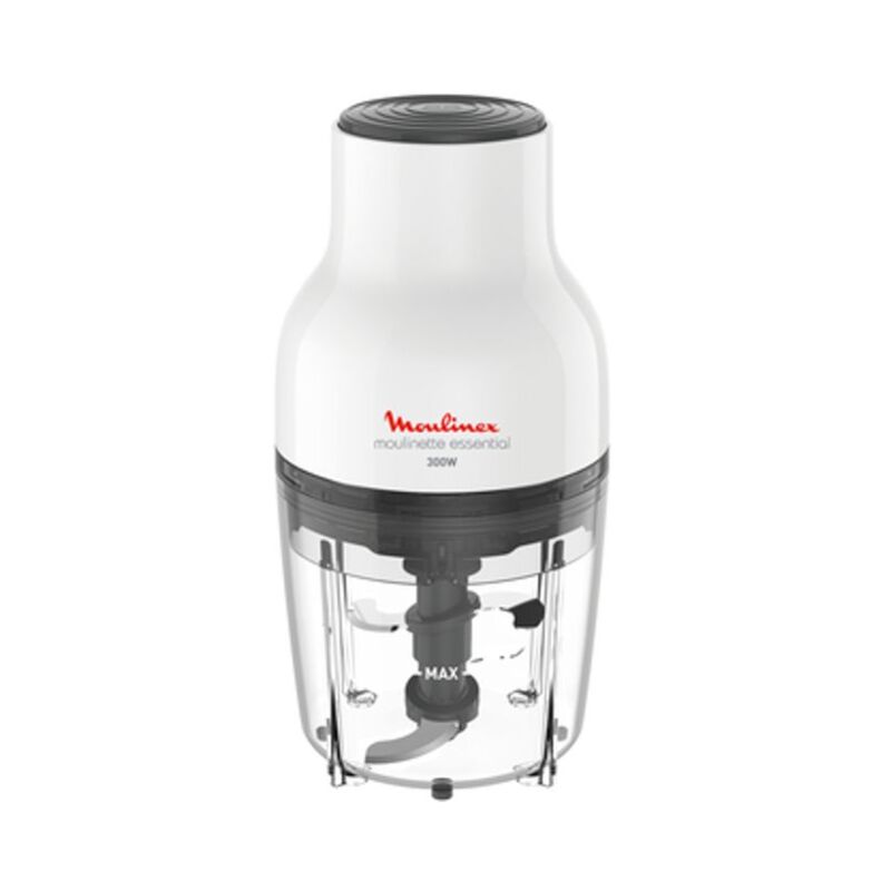 Moulinex - DJ5201 Moulinette Essential, 4 Lame Affilate, Trita, Mescola e Sminuzza, Tritatutto, Capacità Recipiente 400 ml, 300 w, Bianco