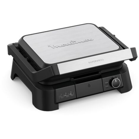 Moulinex SuperGrill 3 in 1, Modalità Griglia a Contatto, Barbecue e Modalità Forno, con Termostato Regolabile, Facile da Pulire, Design Salvaspazio, Riscaldamento Rapido, GI510D