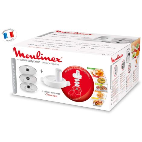Moulinex XF3831 Accessorio Taglia Verdura per Cuisine Companion, 3 Dischi, 5 Funzioni, Bianco