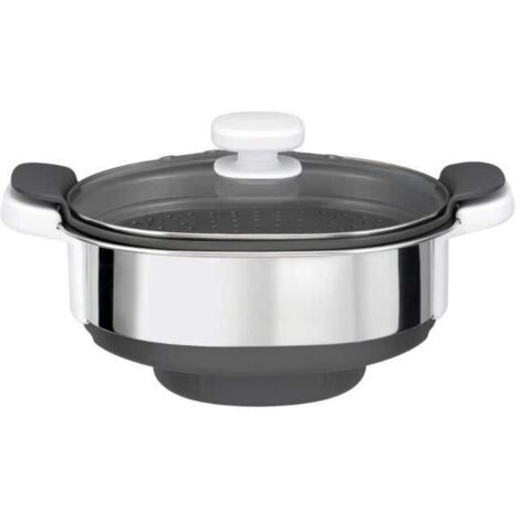 Moulinex XF384B Accessorio Vaporiera per Cuisine Companion, Contenitore Inox, Capacità 3,7 l