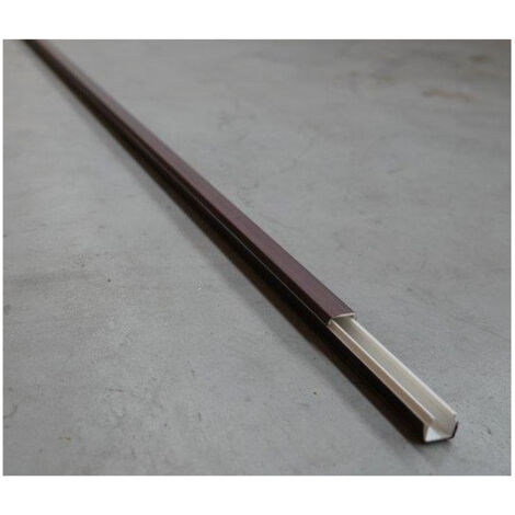 Moulure 12x12mm finition bois Acajou (au mètre) avec couvercle fixation adhesive